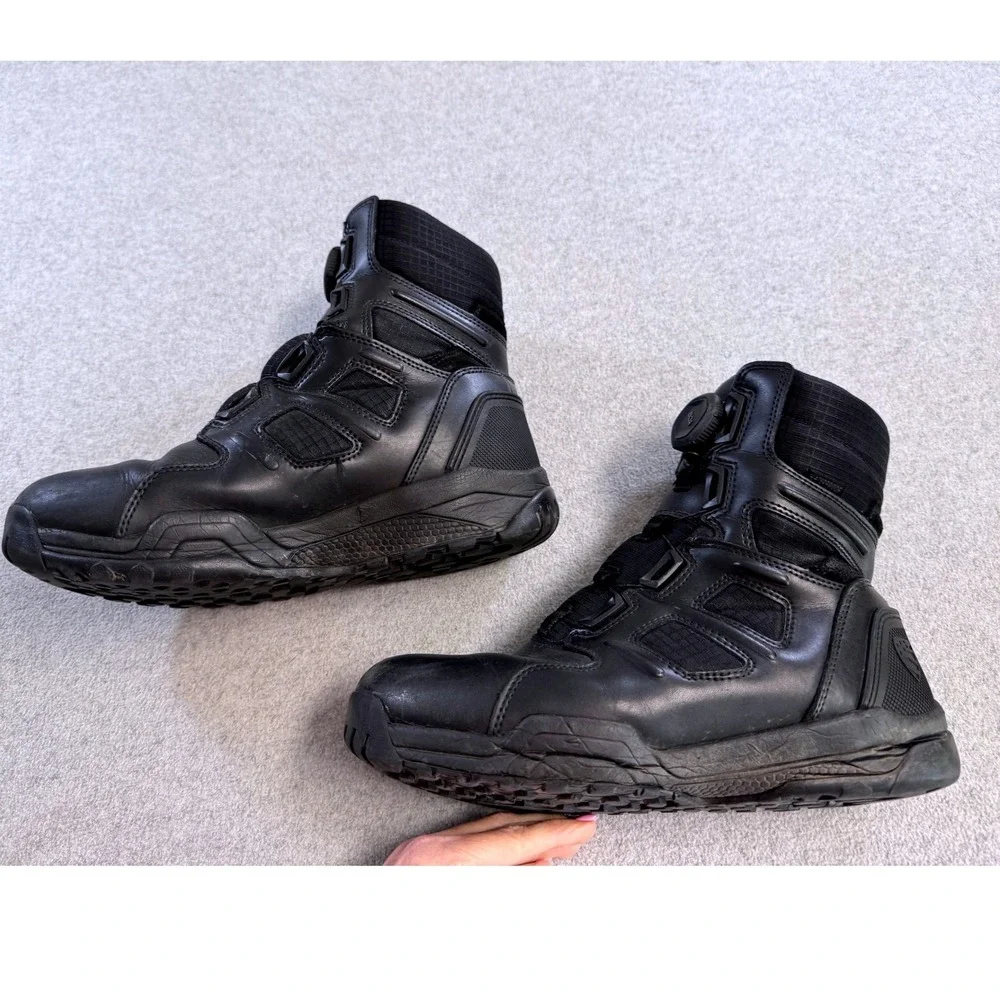 Blauer Clash 6 BOA Tactical Boots‎ Mens Size 10 Black Leather Police Duty Shoes